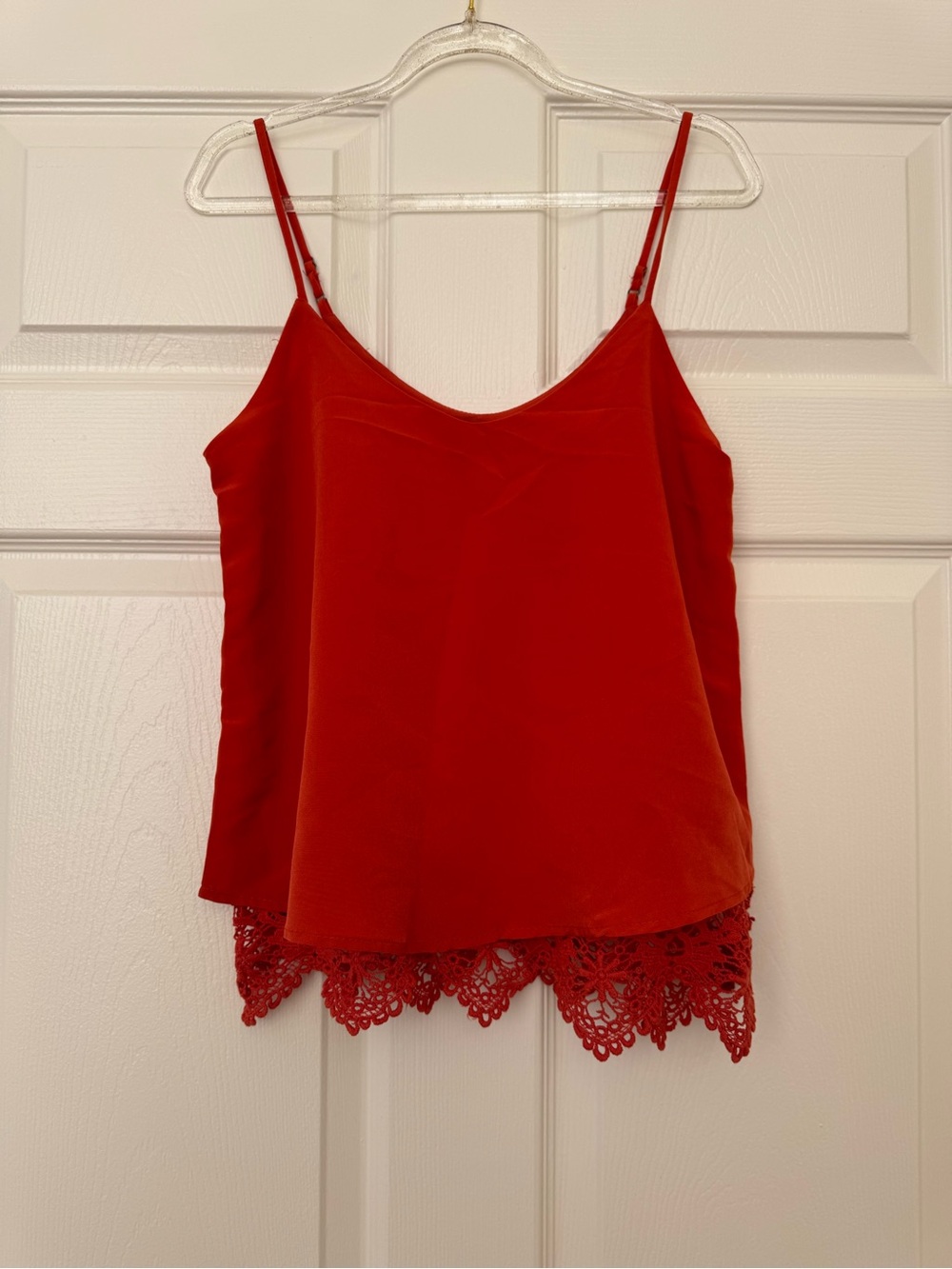 Blue Rain Red Lace-Hem Camisole